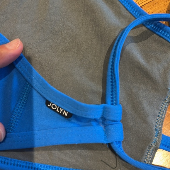 Jolyn Blue Bikini Set with Patterned Bottom - Picture 7 of 10